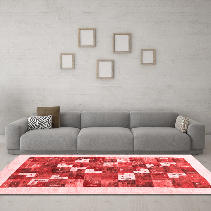 Modern Red Washable Rugs