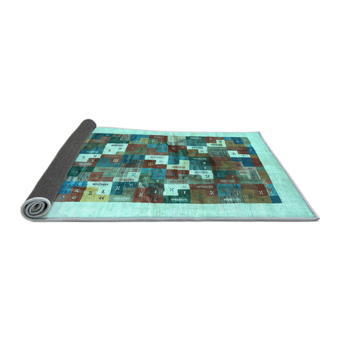 Sideview of Solid Light Blue Modern Rug, con2866lblu