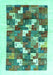 Machine Washable Solid Turquoise Modern Area Rugs, wshcon2866turq