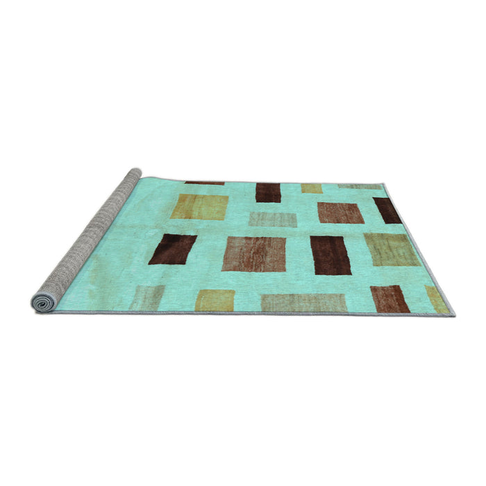 Sideview of Machine Washable Solid Light Blue Modern Rug, wshcon2867lblu