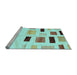 Sideview of Machine Washable Solid Light Blue Modern Rug, wshcon2867lblu