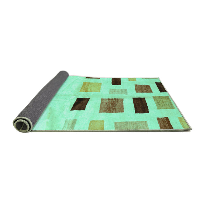 Sideview of Solid Turquoise Modern Rug, con2867turq