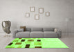 Machine Washable Solid Green Modern Area Rugs in a Living Room,, wshcon2867grn