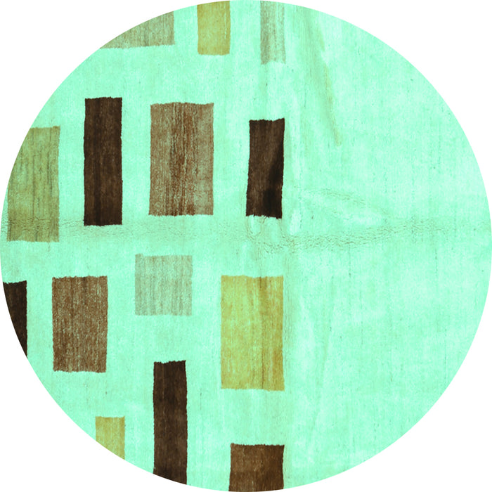 Round Solid Turquoise Modern Rug, con2867turq