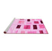 Sideview of Machine Washable Solid Pink Modern Rug, wshcon2867pnk