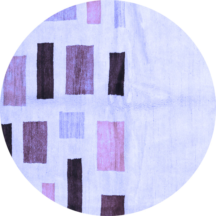 Round Solid Blue Modern Rug, con2867blu