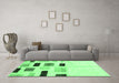 Machine Washable Solid Emerald Green Modern Area Rugs in a Living Room,, wshcon2867emgrn