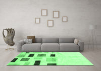 Machine Washable Solid Emerald Green Modern Rug, wshcon2867emgrn