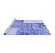 Sideview of Machine Washable Patchwork Blue Transitional Rug, wshcon2868blu