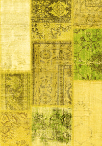 Patchwork Yellow Transitional Rug, con2868yw