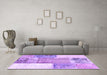 Machine Washable Patchwork Purple Transitional Area Rugs in a Living Room, wshcon2868pur