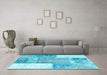 Machine Washable Patchwork Light Blue Transitional Rug in a Living Room, wshcon2868lblu