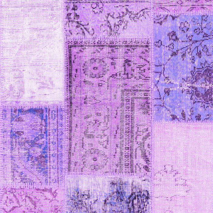 Machine Washable Patchwork Purple Transitional Area Rugs, wshcon2868pur