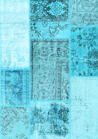 Patchwork Light Blue Transitional Rug, con2868lblu