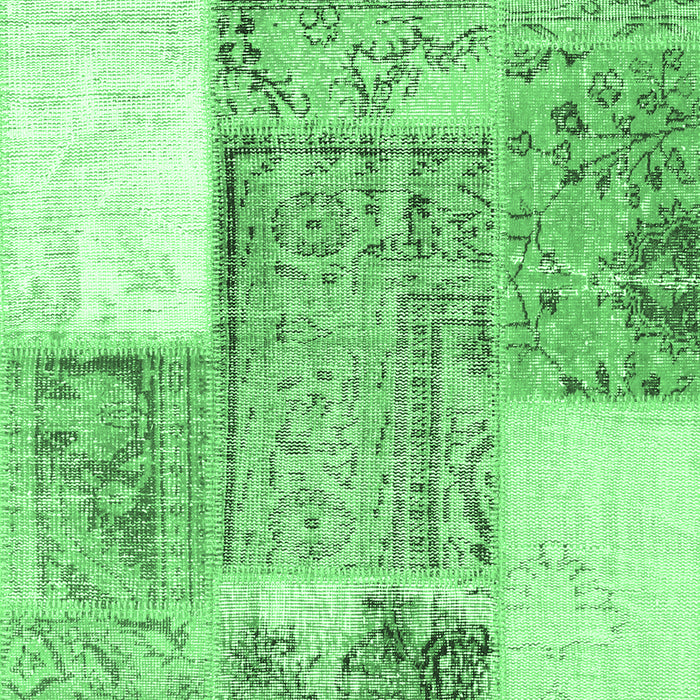 Patchwork Emerald Green Transitional Rug, con2868emgrn