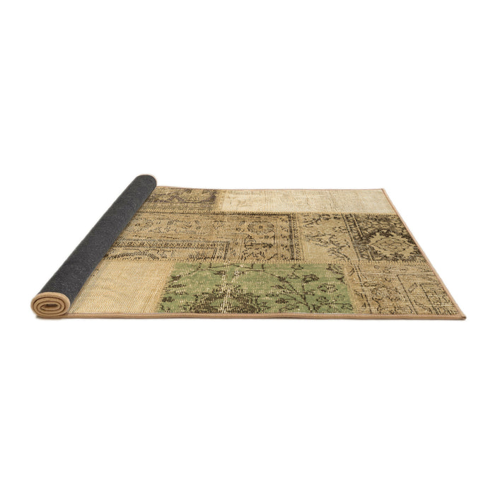 Sideview of Patchwork Brown Transitional Rug, con2868brn