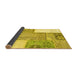 Sideview of Patchwork Yellow Transitional Rug, con2868yw