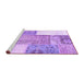 Sideview of Machine Washable Patchwork Purple Transitional Area Rugs, wshcon2868pur