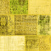 Square Patchwork Yellow Transitional Rug, con2868yw