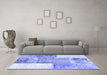 Machine Washable Patchwork Blue Transitional Rug in a Living Room, wshcon2868blu