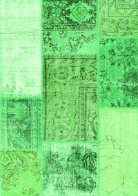 Patchwork Green Transitional Rug, con2868grn