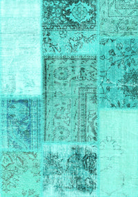 Patchwork Turquoise Transitional Rug, con2868turq