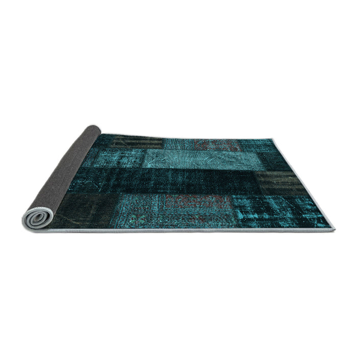 Sideview of Patchwork Light Blue Transitional Rug, con2869lblu