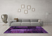 Machine Washable Patchwork Purple Transitional Area Rugs in a Living Room, wshcon2869pur