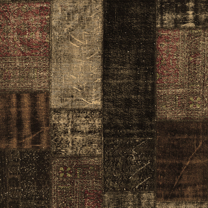 Patchwork Brown Transitional Rug, con2869brn