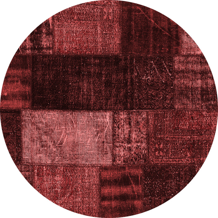 Machine Washable Patchwork Red Transitional Rug, wshcon2869red