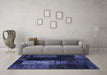 Machine Washable Patchwork Blue Transitional Rug in a Living Room, wshcon2869blu