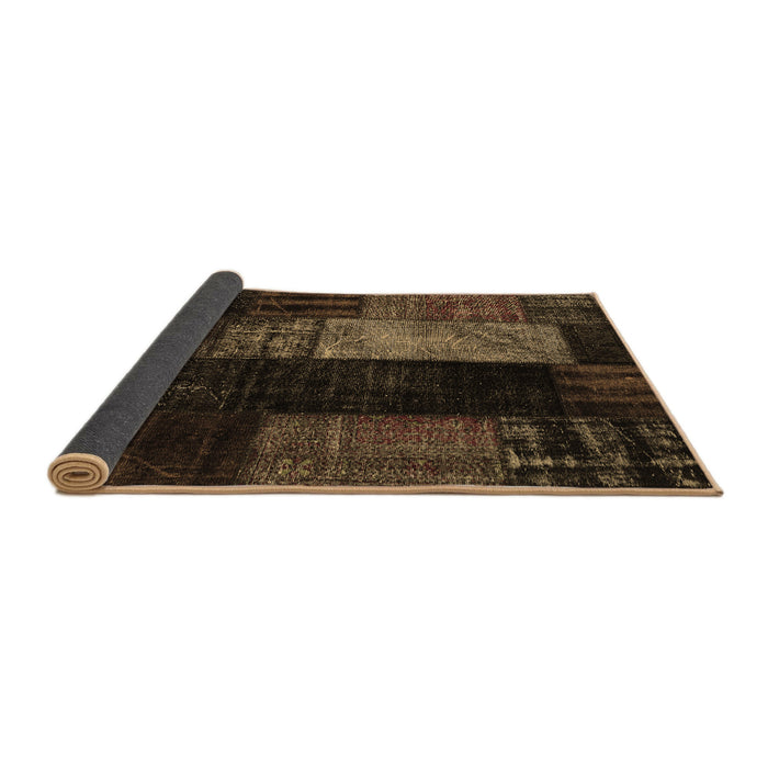 Sideview of Patchwork Brown Transitional Rug, con2869brn