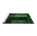 Sideview of Machine Washable Patchwork Emerald Green Transitional Area Rugs, wshcon2869emgrn