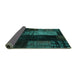 Sideview of Patchwork Turquoise Transitional Rug, con2869turq