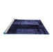 Sideview of Machine Washable Patchwork Blue Transitional Rug, wshcon2869blu