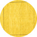 Round Solid Yellow Modern Rug, con286yw