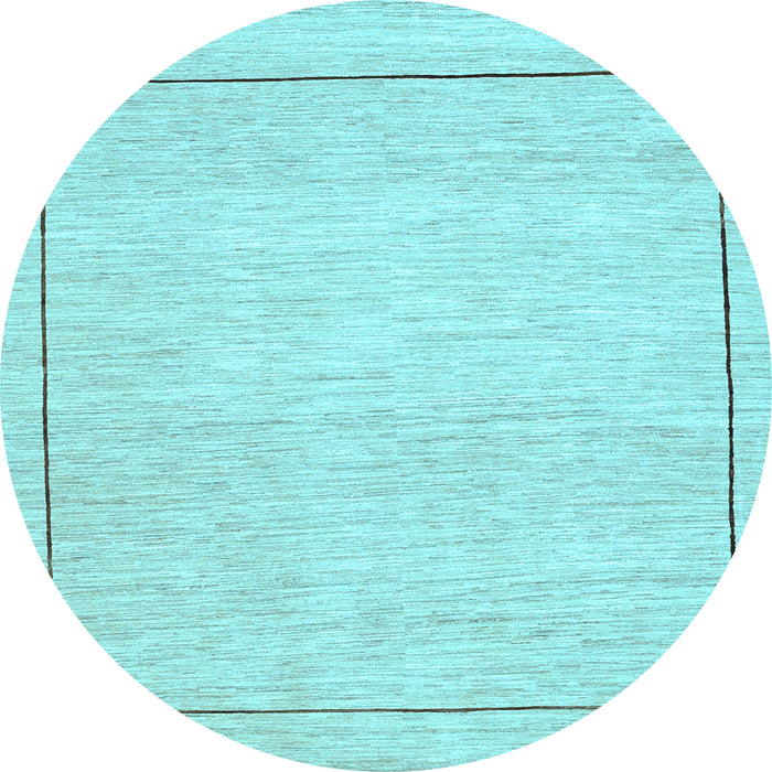 Round Machine Washable Solid Light Blue Modern Rug, wshcon286lblu
