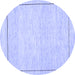 Round Machine Washable Solid Blue Modern Rug, wshcon286blu