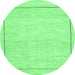 Round Solid Emerald Green Modern Rug, con286emgrn