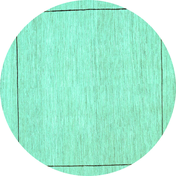 Round Solid Turquoise Modern Rug, con286turq