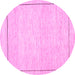 Round Solid Pink Modern Rug, con286pnk