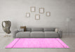 Machine Washable Solid Pink Modern Rug in a Living Room, wshcon286pnk