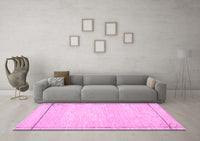 Machine Washable Solid Pink Modern Rug, wshcon286pnk