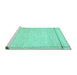 Sideview of Machine Washable Solid Turquoise Modern Area Rugs, wshcon286turq