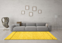 Machine Washable Solid Yellow Modern Rug, wshcon286yw