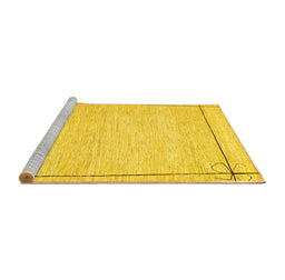 Sideview of Machine Washable Solid Yellow Modern Rug, wshcon286yw