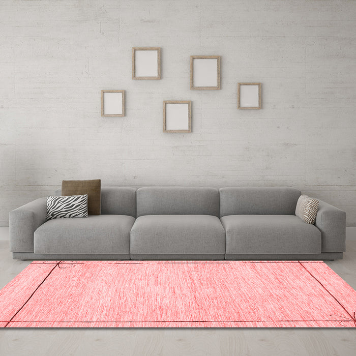 Modern Red Washable Rugs