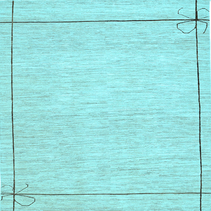 Square Machine Washable Solid Light Blue Modern Rug, wshcon286lblu
