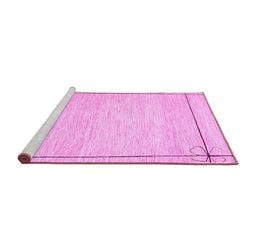 Sideview of Machine Washable Solid Pink Modern Rug, wshcon286pnk