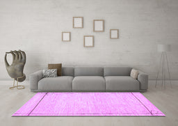 Machine Washable Solid Purple Modern Area Rugs in a Living Room, wshcon286pur